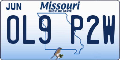 MO license plate OL9P2W