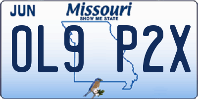 MO license plate OL9P2X