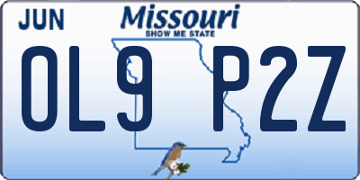MO license plate OL9P2Z