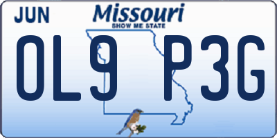 MO license plate OL9P3G