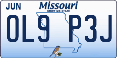 MO license plate OL9P3J