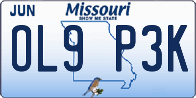 MO license plate OL9P3K