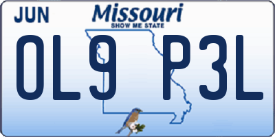 MO license plate OL9P3L