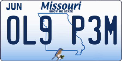 MO license plate OL9P3M