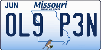 MO license plate OL9P3N