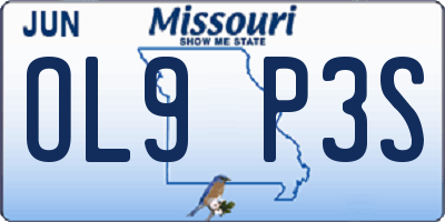 MO license plate OL9P3S