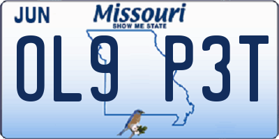 MO license plate OL9P3T