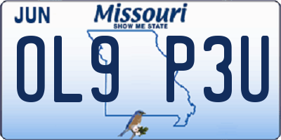 MO license plate OL9P3U