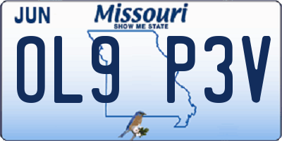 MO license plate OL9P3V
