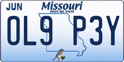 MO license plate OL9P3Y