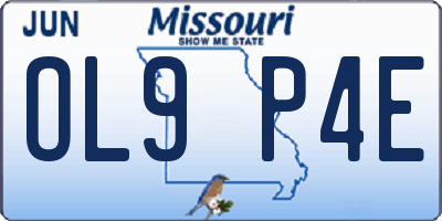MO license plate OL9P4E