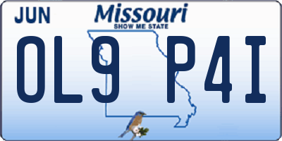 MO license plate OL9P4I