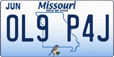 MO license plate OL9P4J