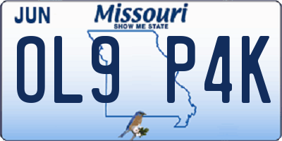 MO license plate OL9P4K
