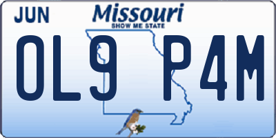 MO license plate OL9P4M