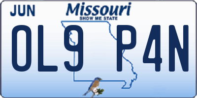 MO license plate OL9P4N