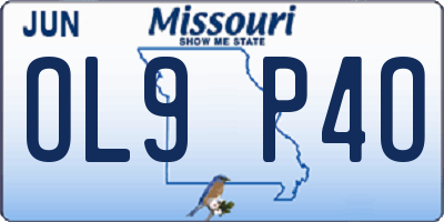 MO license plate OL9P4O
