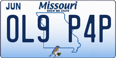 MO license plate OL9P4P