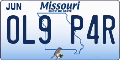 MO license plate OL9P4R