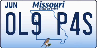 MO license plate OL9P4S
