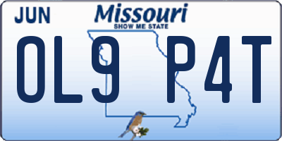 MO license plate OL9P4T