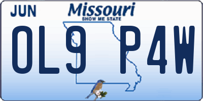 MO license plate OL9P4W