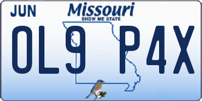 MO license plate OL9P4X