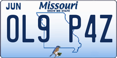 MO license plate OL9P4Z