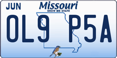 MO license plate OL9P5A