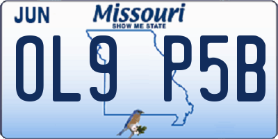 MO license plate OL9P5B