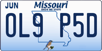 MO license plate OL9P5D