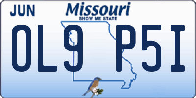 MO license plate OL9P5I