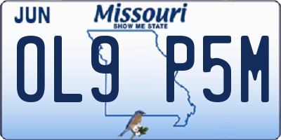 MO license plate OL9P5M