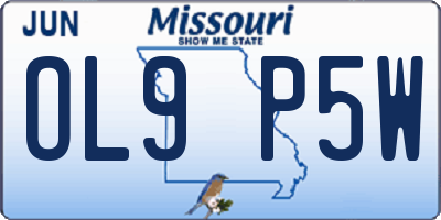 MO license plate OL9P5W