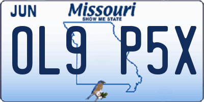 MO license plate OL9P5X