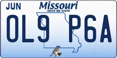 MO license plate OL9P6A