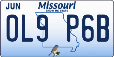 MO license plate OL9P6B