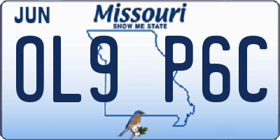 MO license plate OL9P6C