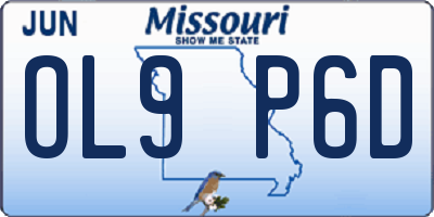 MO license plate OL9P6D