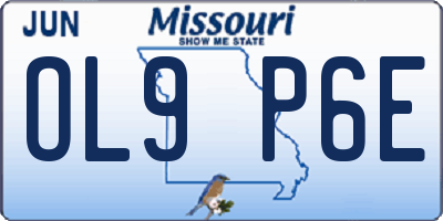 MO license plate OL9P6E