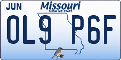 MO license plate OL9P6F