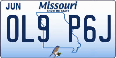 MO license plate OL9P6J