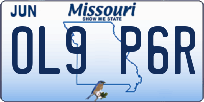 MO license plate OL9P6R