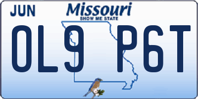 MO license plate OL9P6T