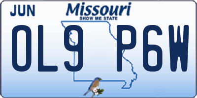 MO license plate OL9P6W