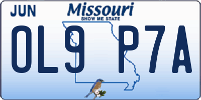 MO license plate OL9P7A