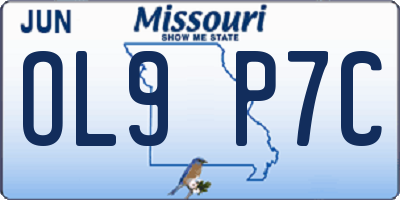 MO license plate OL9P7C