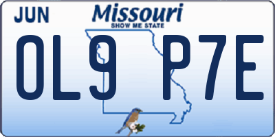 MO license plate OL9P7E