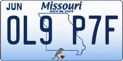 MO license plate OL9P7F