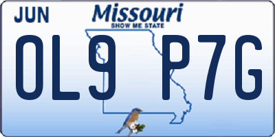 MO license plate OL9P7G